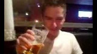 Hunter downing a pint
