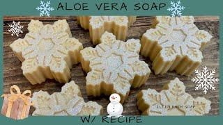 New Recipe - Making ️ SNOWFLAKES ️ Aloe Vera CP Soap (Oat Free) | Ellen Ruth Soap #snowflakes