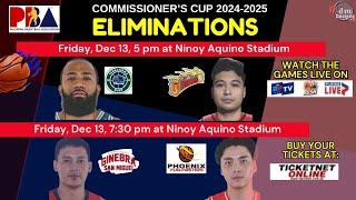 Pba Game Schedule for Dec 13, 2024  | PBA Commissioner's Cup 2024-2025 Game Schedule