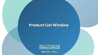 Acctivate Product List Window