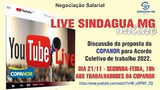 Live Sindágua MG - Campanha Salarial 2022/2023 TRABALHADORES DA COPANOR