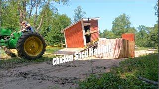 Hauling a chicken shed 90 miles down the road