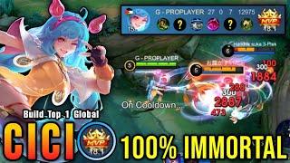 27 Kills No Death!! Tanky META Build Cici MVP 18.1 Points!! - Build Top 1 Global Cici ~ MLBB