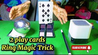 2 playing cards rings magic trick |qasim magic #experiment #magictrickssecret #magic #youtubevideo