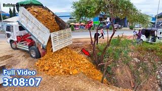 Completed Corner, Successfully 100%, Transaction By Bulldozer KOMATSU D31P, Dump truck unloading