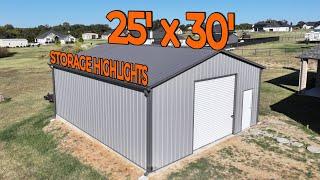 25x30 Metal Storage with Concrete | Pricing and Tour Highlights | WolfSteel Buildings