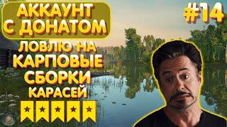 Аккаунт с донатом #14 | Купил карповые сборки чтоб ловить Карасей | Комариное | Русская Рыбалка 4