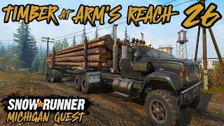 How to do 'Timber at Arm's Reach' contract | SnowRunner Michigan Walkthrough