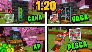 4 MELHORES FARMS INICIAIS para SEU MUNDO no Minecraft Bedrock 1.20!!! (MCPE, XBOX, PS4, SWITCH, PC)
