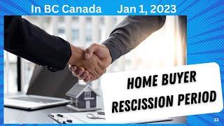 Home Buyer Rescission Period or HBRP