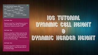 iOS Swift Tableview Dynamic Cell Height & Dynamic Header Height Xcode 8