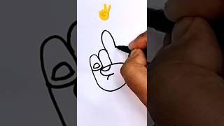 Finger Art | Victory symbol emoji #shorts #emoji #drawing #victory #art