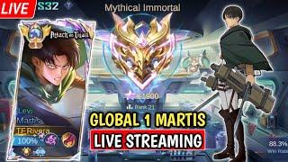 LIVE GLOBAL 1 MARTIS PUSH RANK FT SORMAN TOP GLOBAL FREDRINN - Mobile Legends