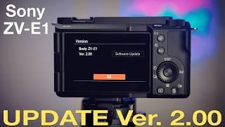 Sony ZV-E1: Firmware Update 2.00 from the Creators App