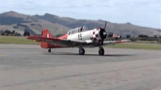 Wigram Airshow 2005, Red Checker Hardvard parking up