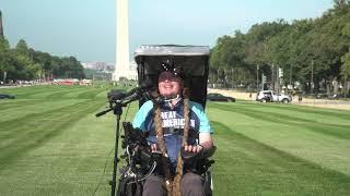 Ian Mackay speaks at Great American Rail-Trail ride ceremony