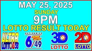 Lotto Result Today 9pm Draw May 25 2025 PCSO