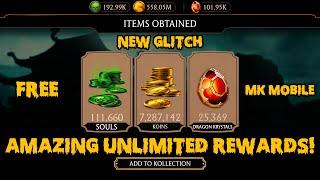 A NEW GLITCH? | How i got more than 192K SOULS, 101K Dragon Krystals & 558M Coins in mk mobile 