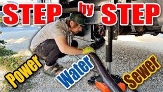 How to Setup Your RV to a FULL HOOKUPs camp site