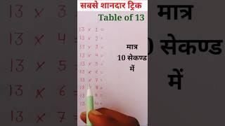 Table of 13 yad karne ka asan tarika #math #maths #shorts #mathstricks