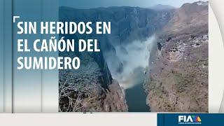 Sin lesionados tras el derrumbe en el Cañón del Sumidero, Chiapas