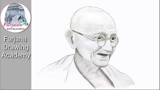 How to draw  Mahatma Gandhi step by step