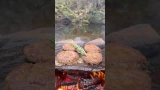 Doğal Taş Üzerinde Lavaş Burger 🫓 / cooking lavash burgers on natural stone