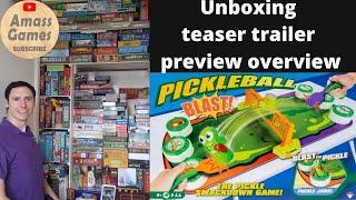 Unboxing teaser trailer preview overview Pickleball Blast AmassGames two player board game children