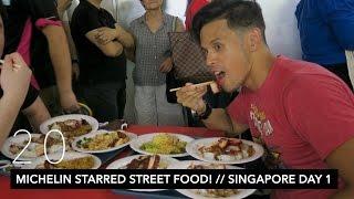 MICHELIN STARRED STREET FOOD! HONG KONG SOYA SAUCE CHICKEN RICE & NOODLE | SINGAPORE DAY 1 | VLOG 20