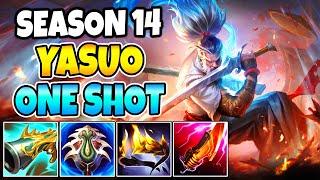 FULL BURST YASUO SEASON 14 NEW ITEMS FULL LETHALITY - FORESEEN YASUO (ONE-SHOT) - League of Legends