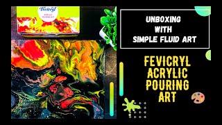 UNBOXING FEVICRYL ACRYLIC POURING KIT | TRYING FLUID ART FOR FIRST TIME | MANGO ARTSITO GALLERY