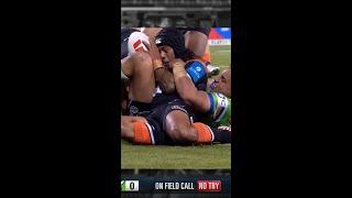 Tapine terminates a Wests Tigers raid! #nrl