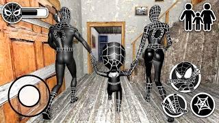 Playing as Black SpiderMan Family in Granny House