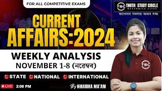 CURRENT AFFAIRS : 2024 | WEEKLY ANALYSIS NOVEMBER 1-8 | Live With Niharika Ma’am