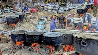 TRADITIONAL WEDDING FOOD PREPARATION | QORMA & CHICKEN BIRYANI RECIPE | BEST STREET FOOD OF PAKISTAN