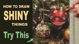 Pastel painting Tutorial | Painting Shiny things... Christmas Baubles