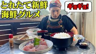 [Big eater] Eat all the super fresh market food [Nigiwai Market] [Samurai food]