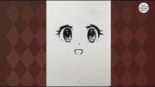 Easy drawing anime eyes | Draw so easy Anime #drawsoeasyanime