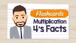 Multiplication Flashcards 4's Facts | Elementary Math with Mr. J