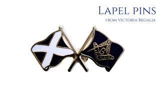 Scottish Saltire Flag with Square and Compasses Lapel Pin