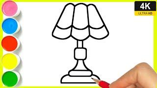 how to draw table lamp with colour || table lamp Drawing || table lamp Drawing easy for beginner. |