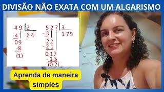  #DIVISÃO EXATA E #NÃO #EXATA COM #UM #ALGARISMO NO #DIVISOR PARTE 1 [Prof. Nádja Sicleide] 