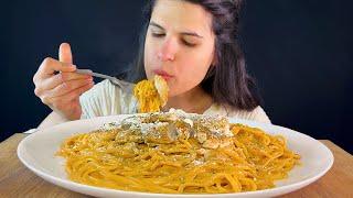 CHICKEN SPAGHETTI WITH CREAMY TOMATO SAUCE | MUKBANG | ASMR | EATING SOUNDS