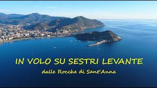 La costa di Sestri Levante vista dal cielo