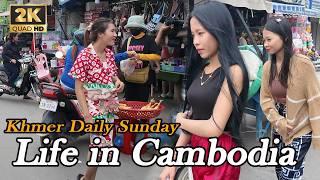 Khmer Daily Life in Cambodia on Sunday's Veng Sreng Road