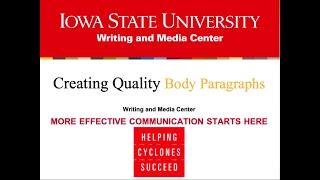 Creating Quality Body Paragraphs