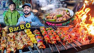 Bar.B.Q in Rain  Famous Barbecue Shehzad Tikka Shop in Sialkot | Street Food Sialkot Pakistan