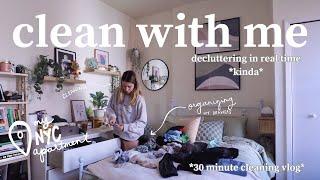 clean my NYC apartment with me in real time *ish* -- decluttering as much as i can in 30 minutes