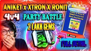 ANIKET SONU x XTRON x RONIT 4V4 TOURNAMENT FULL DETAIL + NEW UPDATE DETAIL