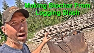 How To Make Biochar *(Tips and Tricks)* From Logging Slash W/Ring Of Fire Kiln